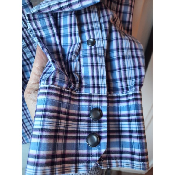 Banana Republic Mens Pearl Button Down Shirt Size Large Plaid Western - Picture 3 of 8